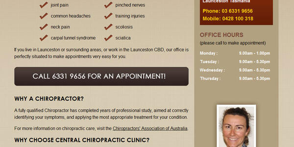 Central Chiropractic Clinic Screenshot